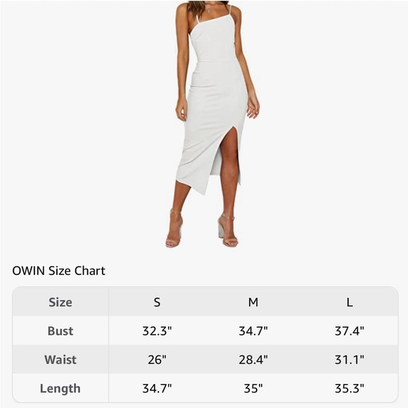OWIN Women's Adjustable Spaghetti Straps Sleeveless High Waist Split Midi - Picture 5 of 5